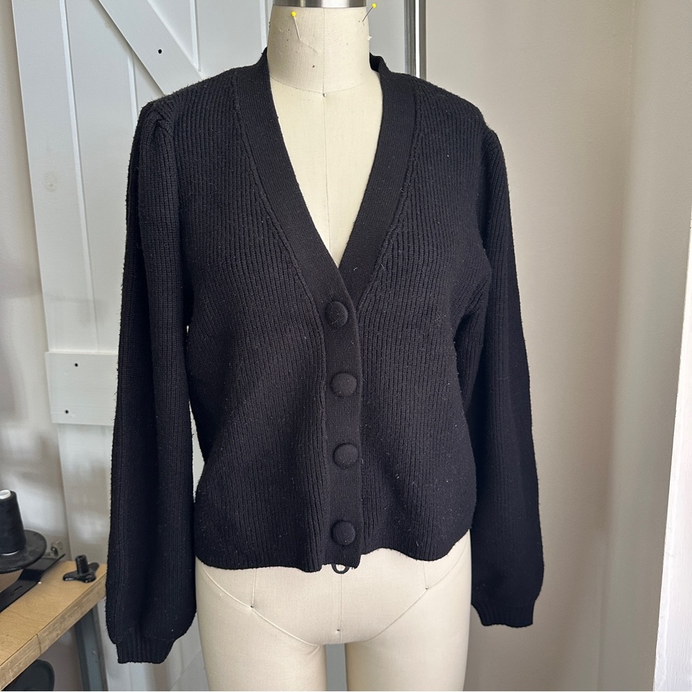 Zara Black Button-Up Cardigan